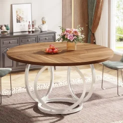 Best Sale Tribesigns Round Dining Table for 4, Modern 47