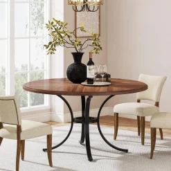 New Tribesigns Round Dining Table for 4-6 People, 47