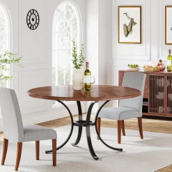 New Tribesigns Round Dining Table for 4-6 People, 47