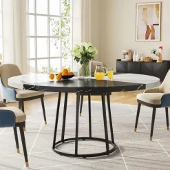 Sale Tribesigns Round Dining Table for 4 People, 47