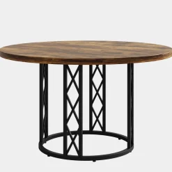 Shop Tribesigns Round Dining Table for 4 People, 47" Kitchen Table with Metal Base