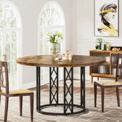 Shop Tribesigns Round Dining Table for 4 People, 47
