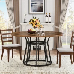 Sale Tribesigns Round Dining Table for 4 People, 47.2