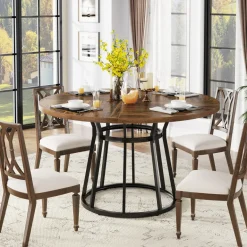 Sale Tribesigns Round Dining Table for 4 People, 47.2
