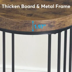 Fashion Tribesigns Round End Table, Small Accent Side Table with Metal Frame