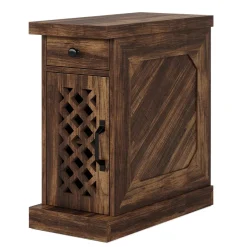 New Tribesigns Rustic Side Table, End Table Nightstand with Storage Drawer