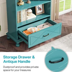 Clearance Tribesigns 6-Shelf Bookcase with Drawer, 71