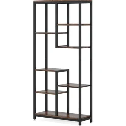 Clearance Tribesigns 8-shelf Bookshelf, Industrial Open Bookcase Storage Display Rack