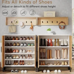Cheap Tribesigns Shoe Cabinet, 5 Tier Shoe Organizer with Doors & Adjustable Shelves