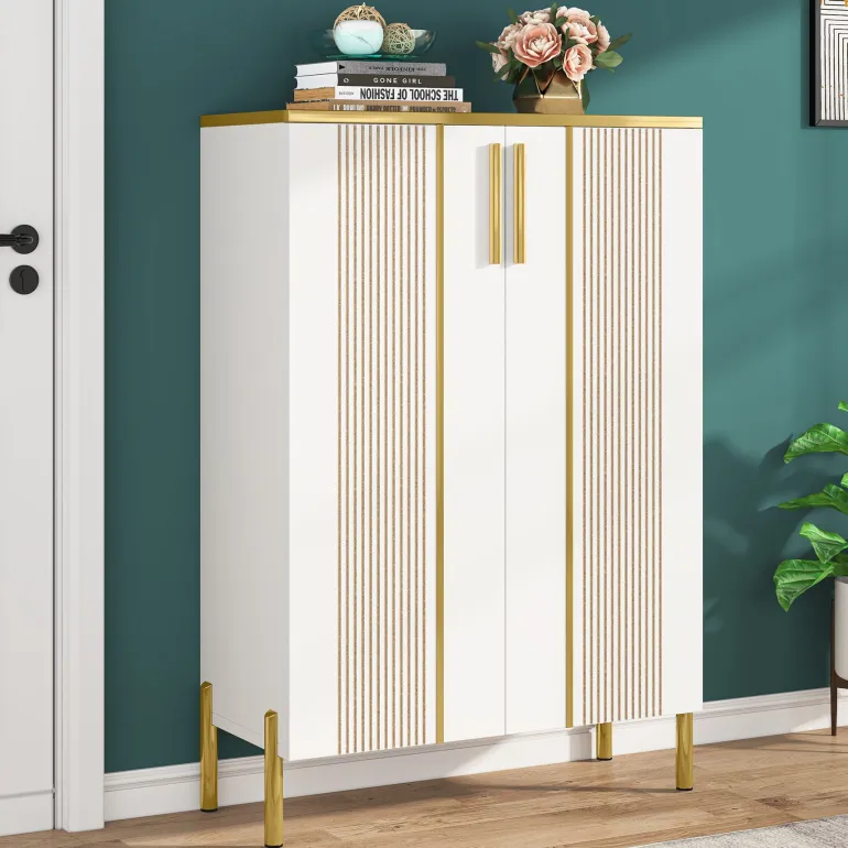 Best Tribesigns Shoe Cabinet , 6-Tier Shoe Storage Organizer with Adjustable Shelves & Doors