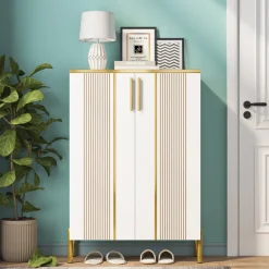 Best Tribesigns Shoe Cabinet , 6-Tier Shoe Storage Organizer with Adjustable Shelves & Doors