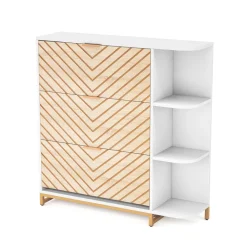 New Tribesigns Shoe Cabinet, Modern 24 Pair Shoe Rack Organizer with Doors & Shelves