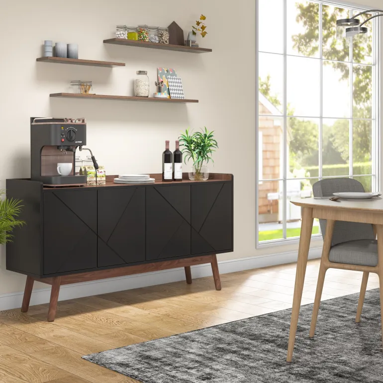 Flash Sale Tribesigns Sideboard Buffet, 55" Kitchen Buffet Cabinet Coffee Bar Table
