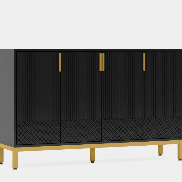 Online Tribesigns Sideboard Buffet, 59" Luxury Buffet Storage Cabinet with 4 Doors