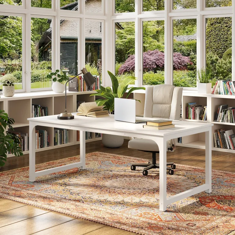 Clearance Tribesigns Simple Conference Table, Rectangular Meeting Table Computer Desk