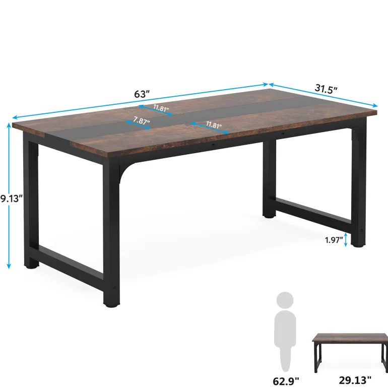 Clearance Tribesigns Simple Conference Table, Rectangular Meeting Table Computer Desk