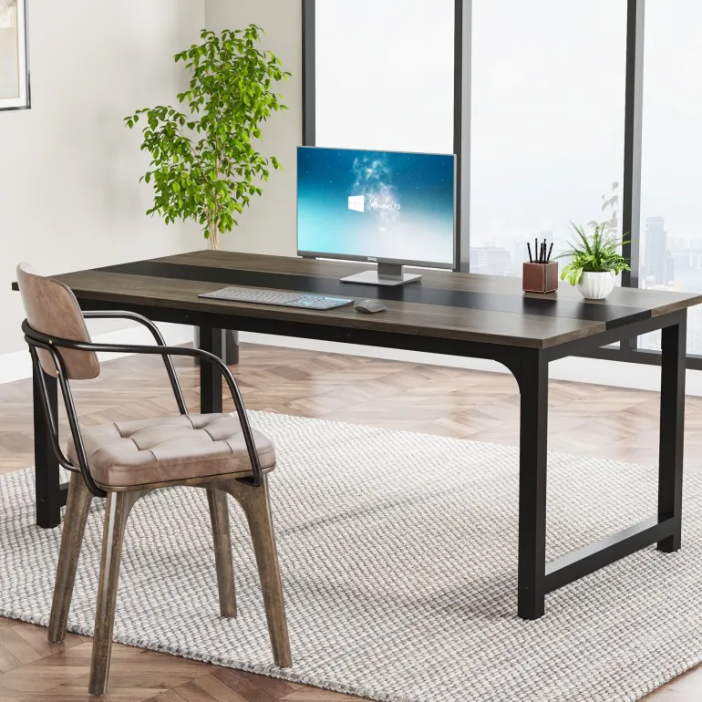 Clearance Tribesigns Simple Conference Table, Rectangular Meeting Table Computer Desk