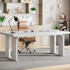 Store Tribesigns Simple Executive Desk, 70.9" Computer Desk Meeting Table for Home Office