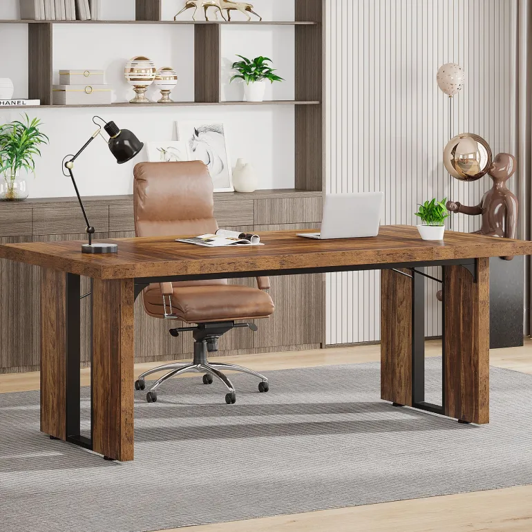 Store Tribesigns Simple Executive Desk, 70.9" Computer Desk Meeting Table for Home Office
