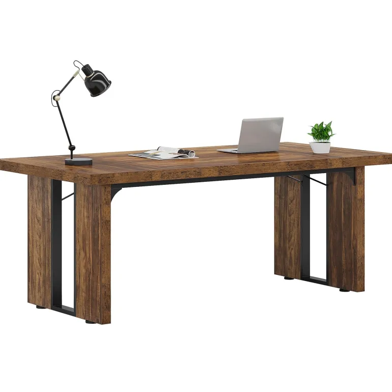 Store Tribesigns Simple Executive Desk, 70.9" Computer Desk Meeting Table for Home Office