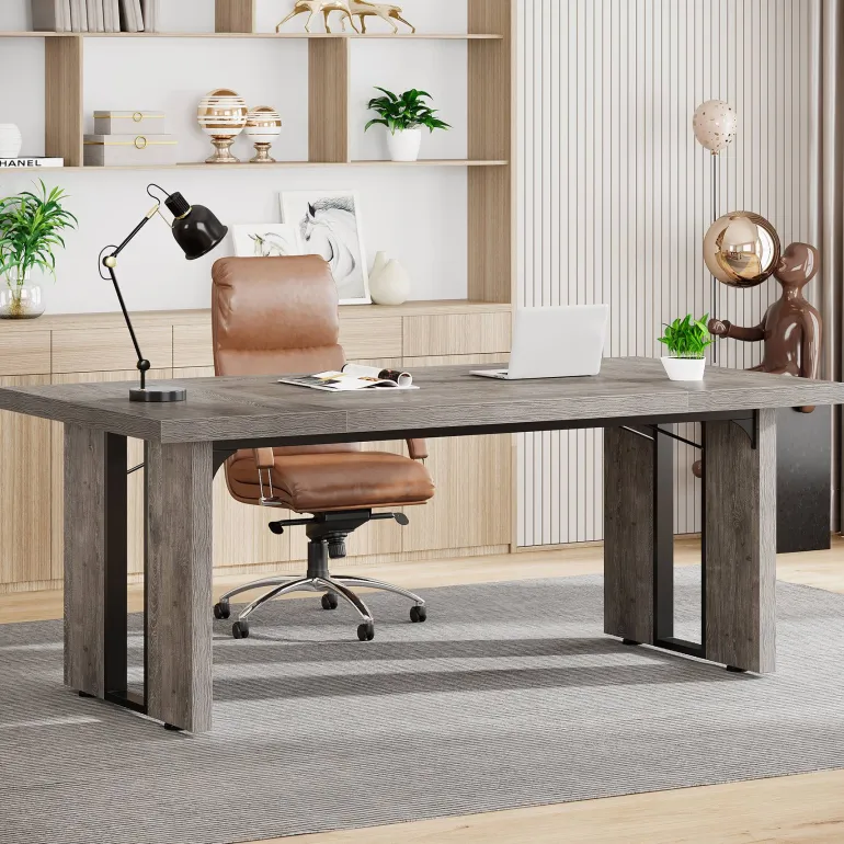 Store Tribesigns Simple Executive Desk, 70.9" Computer Desk Meeting Table for Home Office