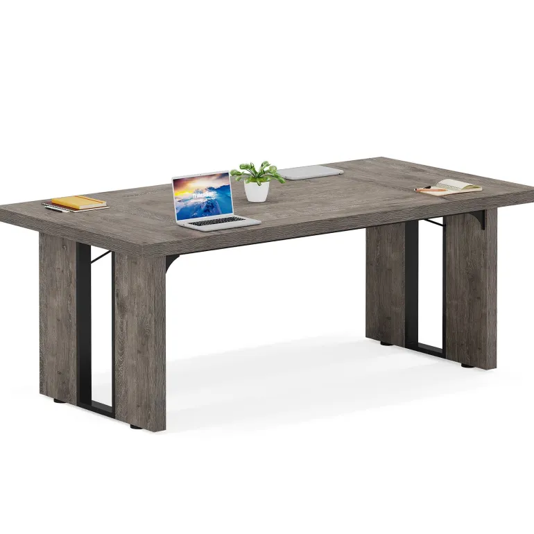 Store Tribesigns Simple Executive Desk, 70.9" Computer Desk Meeting Table for Home Office