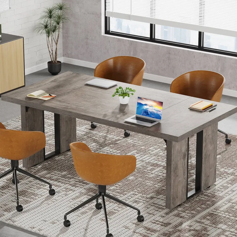 Store Tribesigns Simple Executive Desk, 70.9" Computer Desk Meeting Table for Home Office