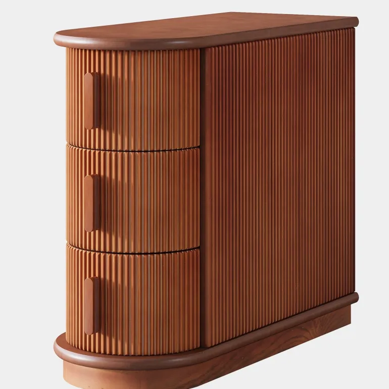 New Tribesigns Solid Wood End Table, Narrow Side Table Nightstand with 3 - drawer