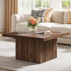 Cheap Tribesigns Square Coffee Table, 31.5-Inch Wood Center Table Cocktail Table