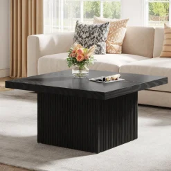 Cheap Tribesigns Square Coffee Table, 31.5-Inch Wood Center Table Cocktail Table