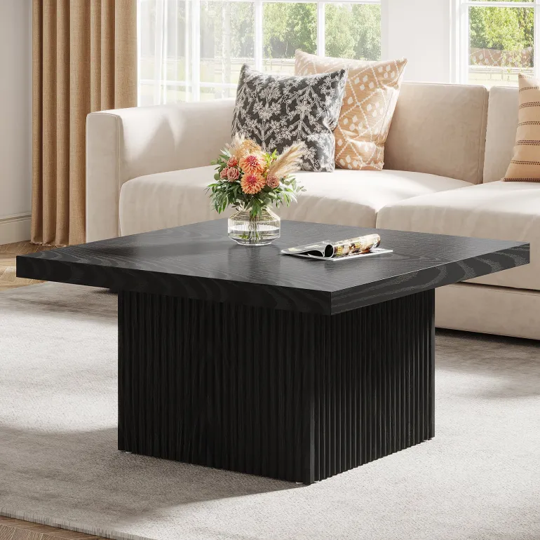 Cheap Tribesigns Square Coffee Table, 31.5-Inch Wood Center Table Cocktail Table