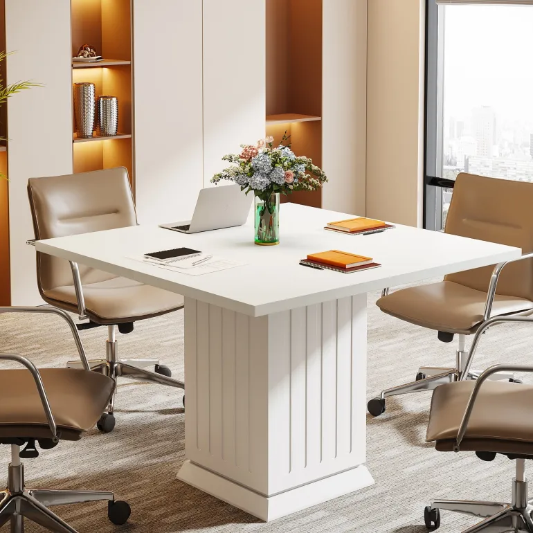 Discount Tribesigns Square Conference Table, 35" Small Meeting Table