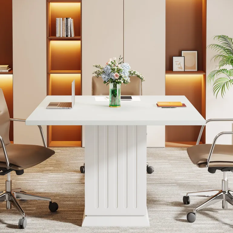 Discount Tribesigns Square Conference Table, 35" Small Meeting Table