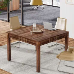 Sale Tribesigns Square Conference Table, Small Meeting Room Table For Home Office