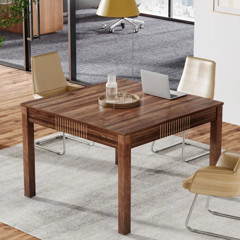 Sale Tribesigns Square Conference Table, Small Meeting Room Table For Home Office