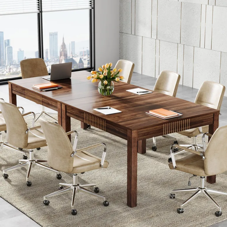 Sale Tribesigns Square Conference Table, Small Meeting Room Table For Home Office