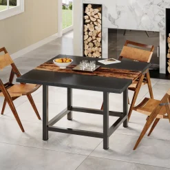 Best Tribesigns Square Dining Table, Farmhouse 39"x 39"x 29" Kitchen Table for 4