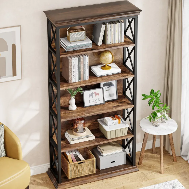 New Tribesigns 6-Tier Bookshelf, 70.87" Etagere Bookcase for Home Office