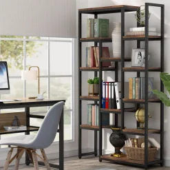 Hot Tribesigns 6-Tier Bookshelf 70.9 inch Tall Bookcase, 12-Shelf Display Shelves
