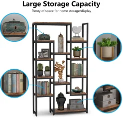 Hot Tribesigns 6-Tier Bookshelf 70.9 inch Tall Bookcase, 12-Shelf Display Shelves