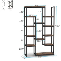 Hot Tribesigns 6-Tier Bookshelf 70.9 inch Tall Bookcase, 12-Shelf Display Shelves