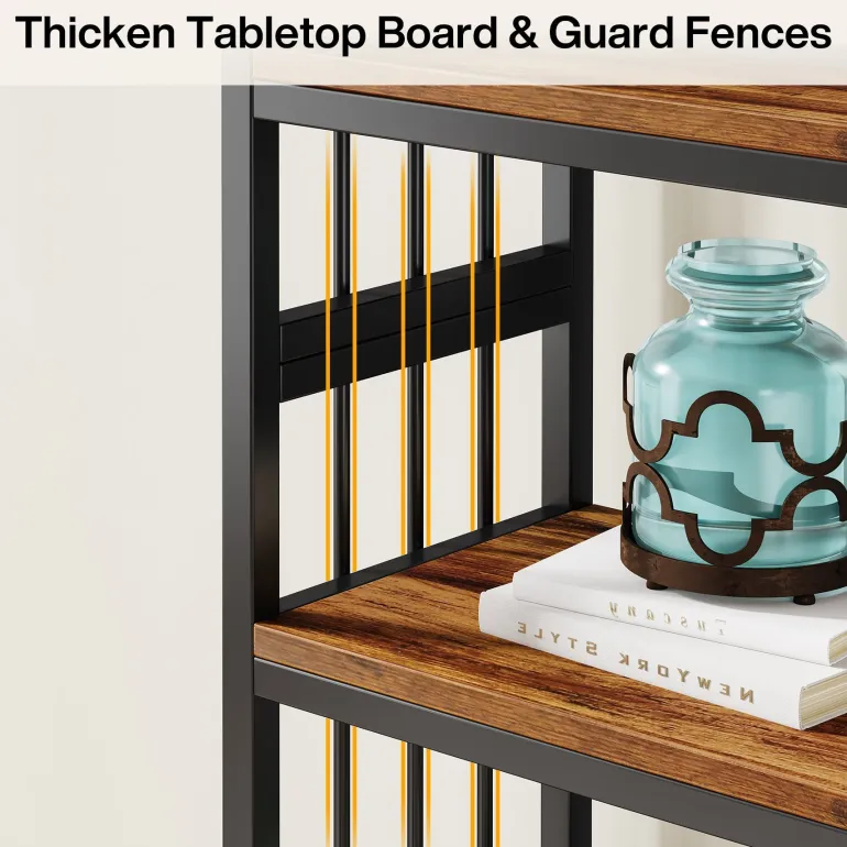 Cheap Tribesigns 5-Tier Bookshelf, 74.8" Industrial Curved Bookcase Freestanding Display Shelf