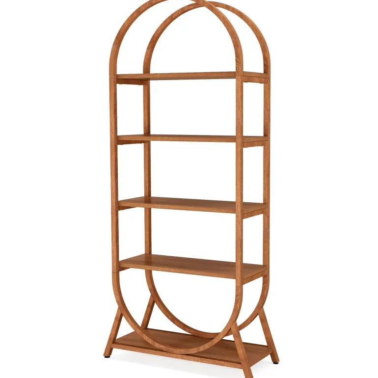 Flash Sale Tribesigns 5-Tier Bookshelf, 70.8" Open Bookcase Arched Display Rack