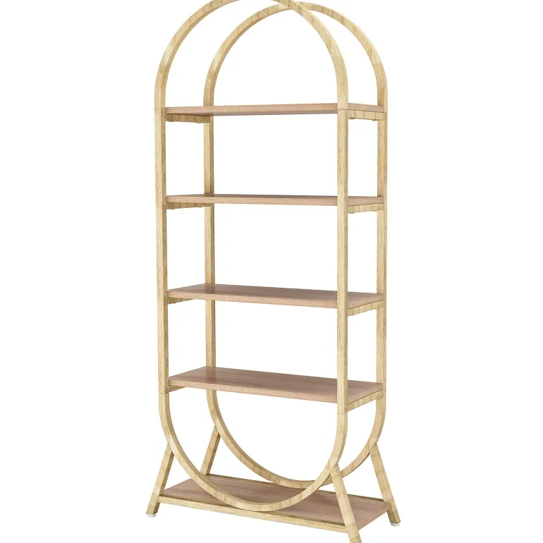 Flash Sale Tribesigns 5-Tier Bookshelf, 70.8" Open Bookcase Arched Display Rack