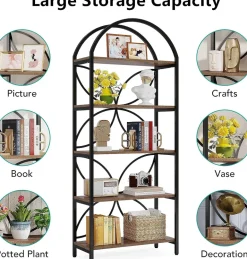 Discount Tribesigns 5-Tier Bookshelf, 75