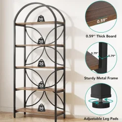 Discount Tribesigns 5-Tier Bookshelf, 75