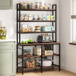 Store Tribesigns 6-Tier Bookshelf, Industrial Etagere Bookcase Storage Rack