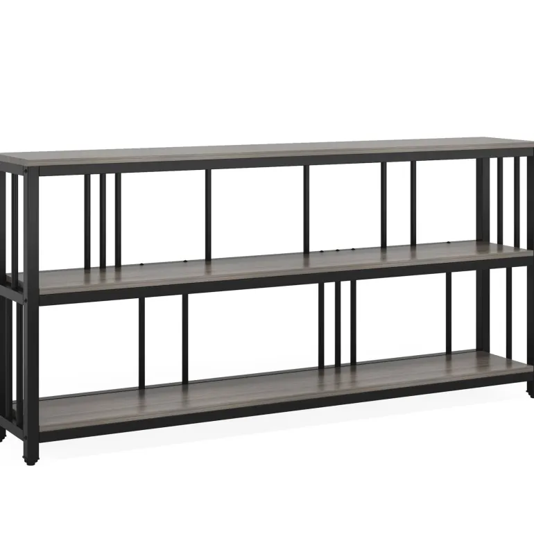 Online Tribesigns 3-Tier Console Table, 70.9" Long Sofa Table Behind Couch