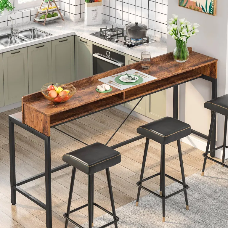 Cheap Tribesigns 2-Tier Console Table, 70.9" Sofa Hallway Table with Open Shelves