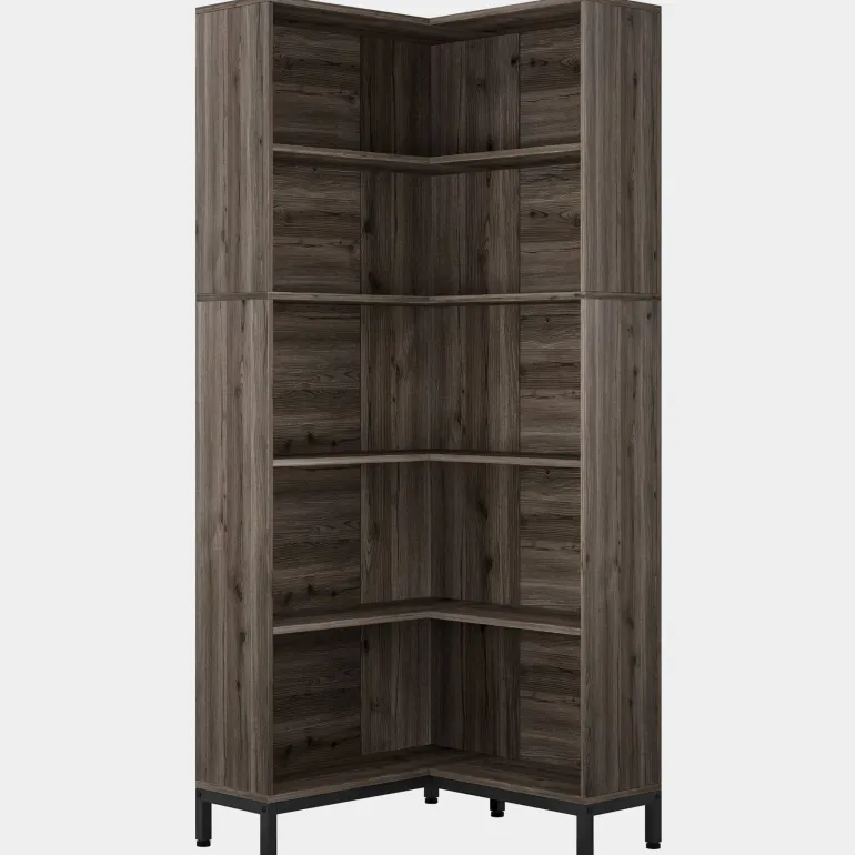 Fashion Tribesigns 6-Tier Corner Bookcase, 71 inch L-Shaped Etagere Bookshelf